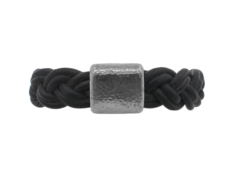Men's Priestly Blessing 3-Band Beaded Leather Bracelet with Magnetic Clasp  - Black and Blue, Jewish Jewelry