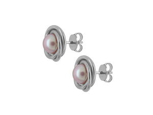 Titanic Earstick with Fresh Water Pearl Lavander Button 7.5-8mm