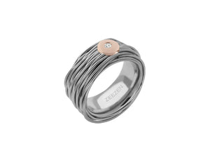 Nest ring with diamond & 9k rose gold